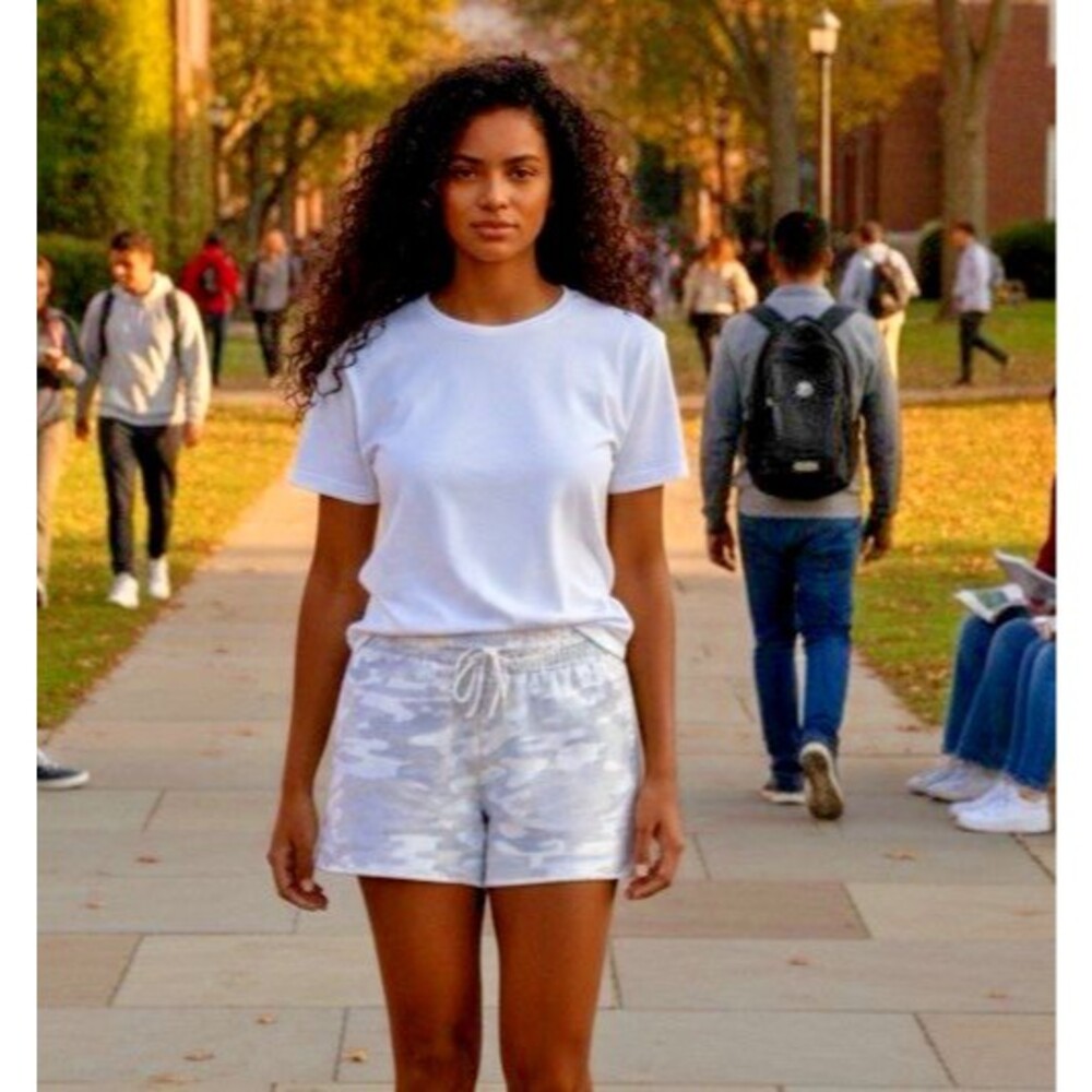 Z Supply white camoflauge womens drawstring shorts Large summer festival party